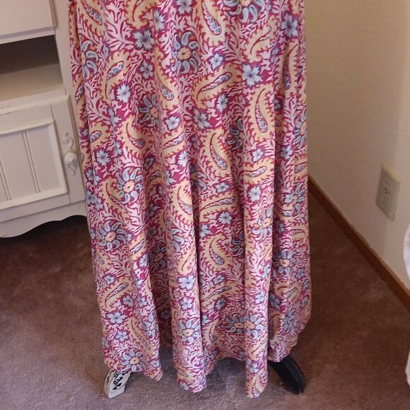 Chaps Cotton Maxi Dress. Coastal Cowgirl, Floral, Maxi - Picture 9 of 14